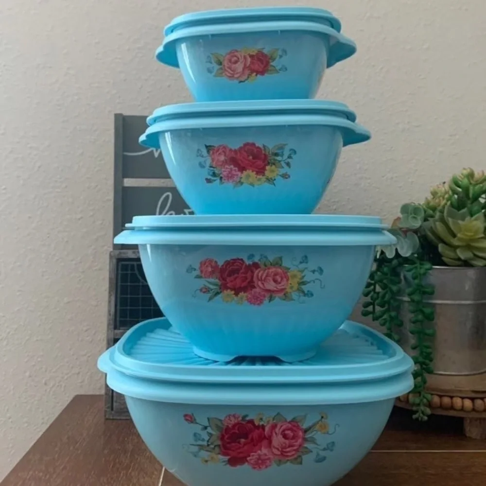 Pioneer Woman 8pc Food Storage Set Sweet Rose